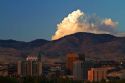 A pyrocumulus cloud above the foothills at Boise, Idaho, USA.
