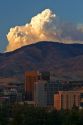 A pyrocumulus cloud above the foothills at Boise, Idaho, USA.