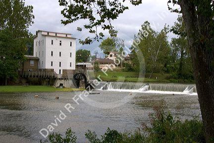 The historic Roller Mill on the Big Raccoon Creek at Mansfield, Indiana.