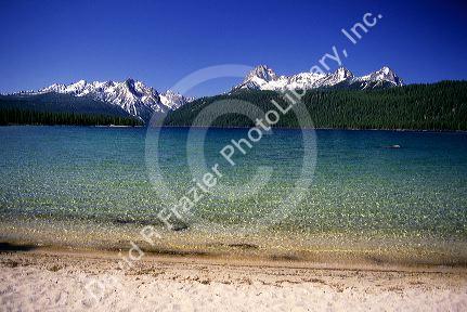 Redfish Lake and the Sawtooth Mountains in Stanley, Idaho.