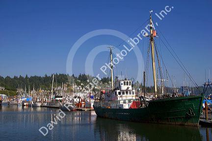 Fishing boats at the harbor in Newport, Oregon.