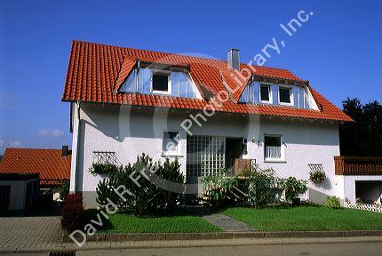 Tile roofed house in Groul, Southern Germany.