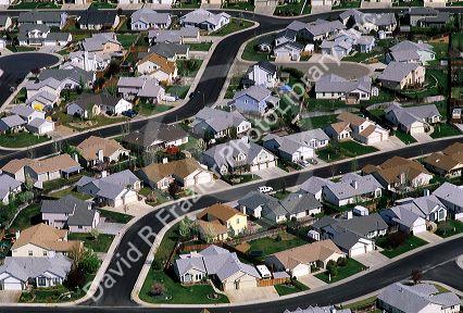 Aerial view of a modern subdivision in Boise, Idaho.