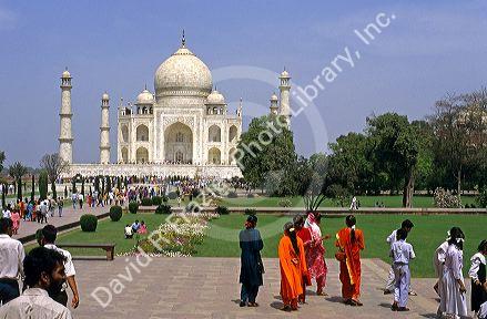 Visitors at the Taj Mahal in Agra, India.