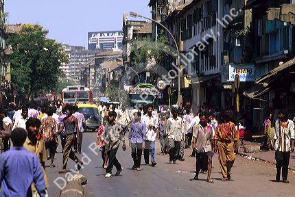 Falkland Road on Holi Festival day in Mumbai Bombay, India.