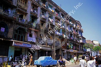 Crowded housing in Mumbai Bombay, India.