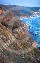 House clinging to cliff along the Big Sur California coast.