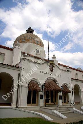 Historic bath house buildings in Hot Springs, Arkansas.historic, historic buildings, historic town, bath house, bathhouse, hot springs, arkansas, hot springs national park, quapaw baths