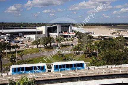 Monorail at the Tampa International Airport, Tampa, Florida.