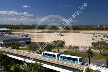 Monorail at the Tampa International Airport, Tampa, Florida.
