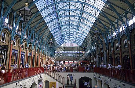 Interior of the Covent Garden Market in London, England.