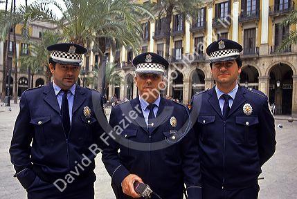 Spanish police in Barcelona, Spain.
