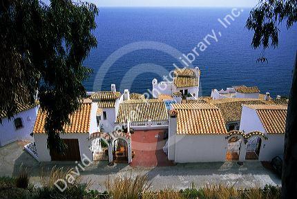 Tile roofed homes at Salobrena, Spain.