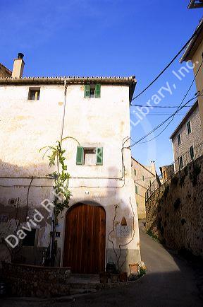 A residence and narrow road in Majorca, Spain.