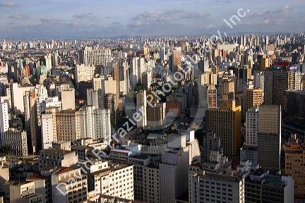 A view of Sao Paulo from atop the Edificio Italia building, Brazil.