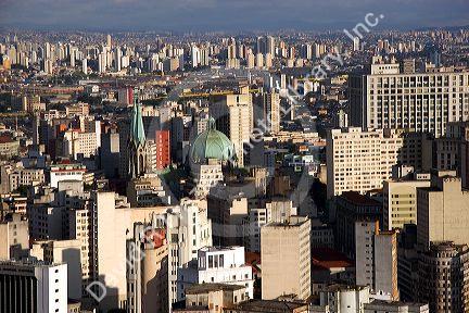 A view of Sao Paulo from atop the Edificio Italia building, Brazil.