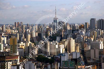 A view of Sao Paulo from atop the Edificio Italia building, Brazil.