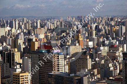 A view of Sao Paulo from atop the Edificio Italia building, Brazil.