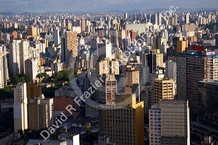 A view of Sao Paulo from atop the Edificio Italia building, Brazil.