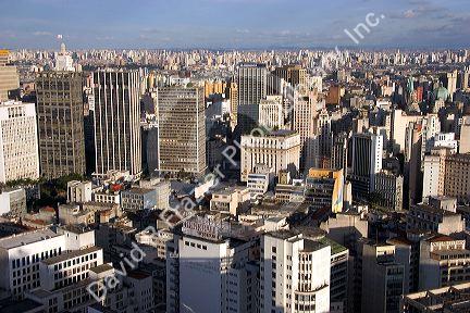 A view of Sao Paulo from atop the Edificio Italia building, Brazil.