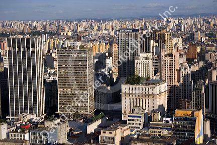 A view of Sao Paulo from atop the Edificio Italia building, Brazil.