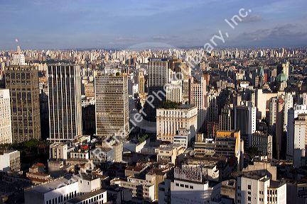 A view of Sao Paulo from atop the Edificio Italia building, Brazil.