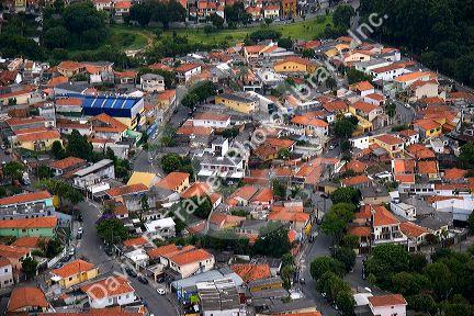 Aerial view of housing in Sao Paulo, Brazil.