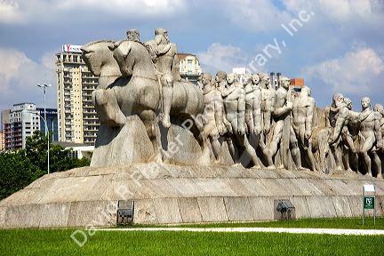 Monumento Bandeiras, a monument to pioneers in Sao Paulo, Brazil.