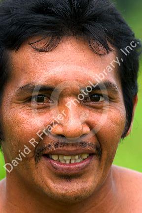 Portrait of a brazilian man in the Amazon jungle near Manaus, Brazil.