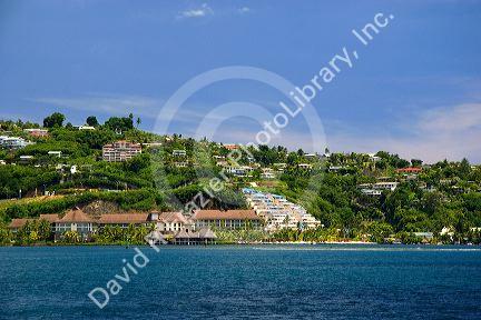 The city of Papeete on the island of Tahiti.
