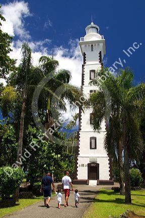 The only lighthouse on Tahiti sits on the spot Captin James Cook landed on the island at Point Venus.