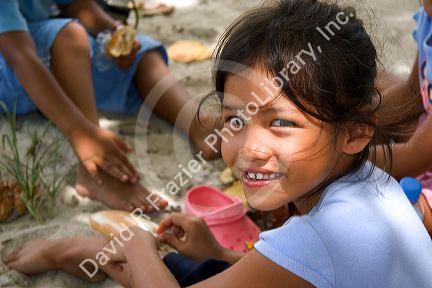 Young Tahitian girl on the island of Moorea.