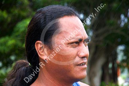 Tahitian man on the island of Moorea.