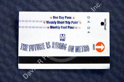 Daily paper version of the Metro Card for the Metrorail system in Washington, D.C.