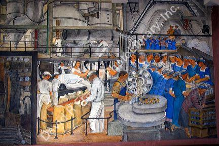 Mural in the interior of Coit Tower at San Francisco, California.