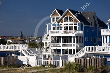 Newly constructed two story beach house at Kitty Hawk, South Carolina.