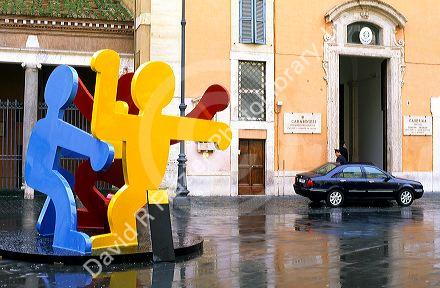 Public art on a street in Rome, Italy.