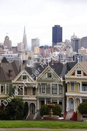 Victorian housing near Alamo Park in San Francisco, California.