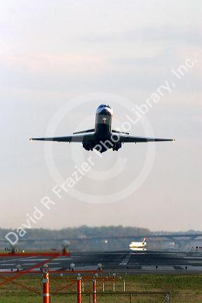 Airliner at take off from Washington Reagan airport.
