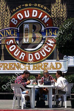Sidewalk cafe at Fisherman's Wharf in San Francisco, California.