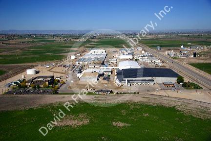 Aerial view of the Simplot potato processing plant in Caldwell, Idaho.