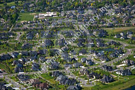 Aerial view of housing developements in Eagle, Idaho.