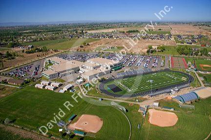 Aerial view of Eagle High School in Eagle, Idaho.