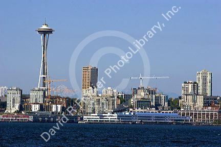 Cityscape view including the Space Needle at Seattle, Washington.