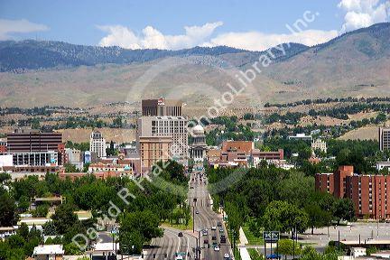 A view of Capitol Boulevard and downtown Boise, Idaho.