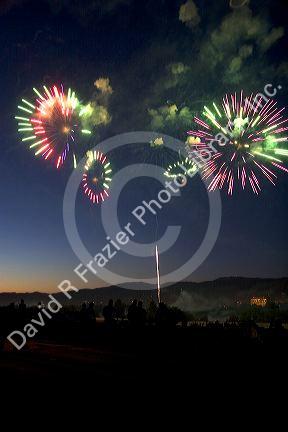 Fourth of July fireworks display in Boise, Idaho.