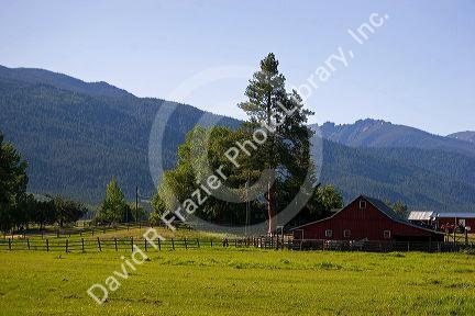 Red barn near Hamilton, Montana.