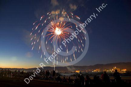 People watch a Fourth of July fireworks display in Boise, Idaho.
