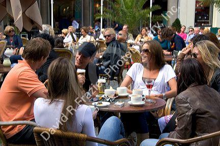 Dutch students drink coffee and beer at The Hague in the province of South Holland, Netherlands.