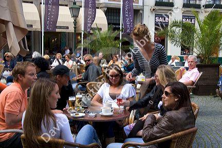 Dutch students drink coffee and beer at The Hague in the province of South Holland, Netherlands.